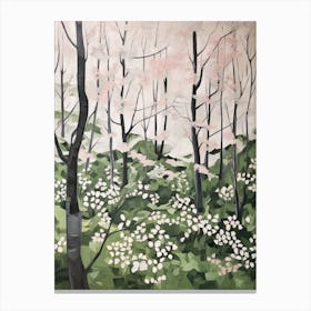 Green Forest Pattern Painting 4 Canvas Print