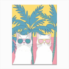 Two Cats In Sunglasses Canvas Print