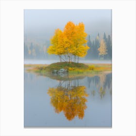 Autumn Trees On A Lake Canvas Print