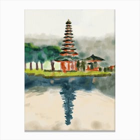 Bali Template Loose watercolor painting Canvas Print