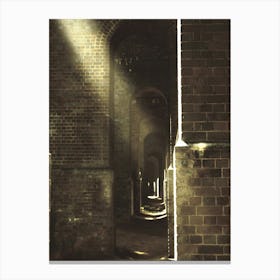 Sunbeam on Brick Archway at Arnos Park Viaduct, London Canvas Print