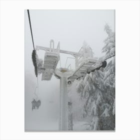 Snowy Ski Lift Canvas Print