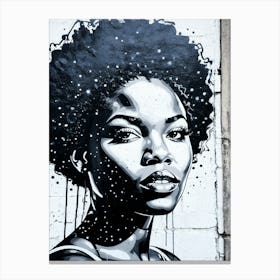 Graffiti Mural Of Beautiful Black Woman 261 Canvas Print