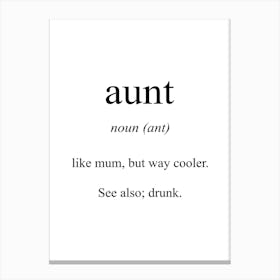 Aunt Meaning Canvas Print