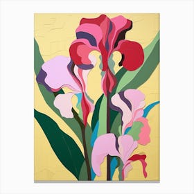 Cut Out Style Flower Art Iris 1 Canvas Print