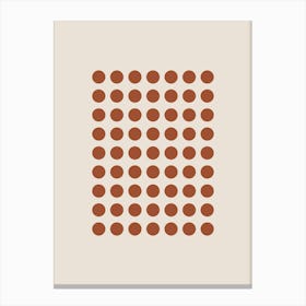 Geometric Dots Rust Terracotta Canvas Print