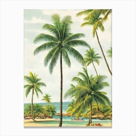 Grand Anse Beach Grenada Vintage Canvas Print