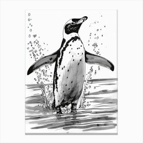 Emperor Penguin Jumping Out Of Water 2 Canvas Print