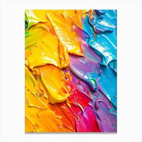 Colorful Paint Splashed On Canvas Canvas Print