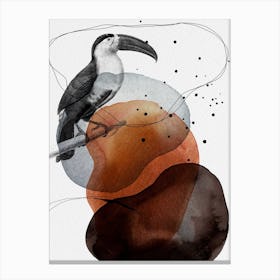 Feathered Friends Toucan Black & Brown Canvas Print