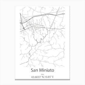 San Miniato,Italy Minimalist Map Canvas Print