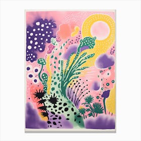 Colourful Botanical Risograph Style 23 Canvas Print