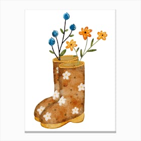 Flowering Boots cottagecore artwork Canvas Print