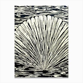 Scallops Linocut Canvas Print