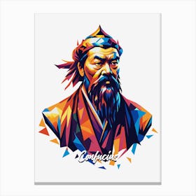 Confucius 2 Portrait WPAP Pop Art Canvas Print