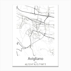 Avigliano,Italy Minimalist Map Canvas Print