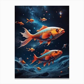 Fishes In Space Canvas Print