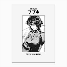 OnePunch Man Fubuki Black and White Canvas Print
