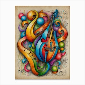 Colorful Music Notes Canvas Print