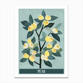 Pear Tree Flat Illustration 3 Poster Canvas Print