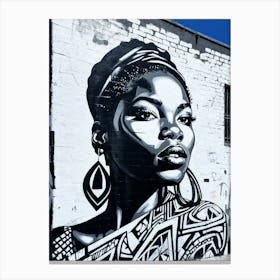 Graffiti Mural Of Beautiful Black Woman 75 Canvas Print