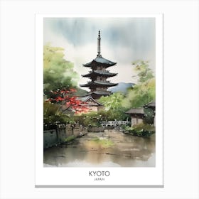 Kyoto 4 Watercolour Travel Poster Canvas Print