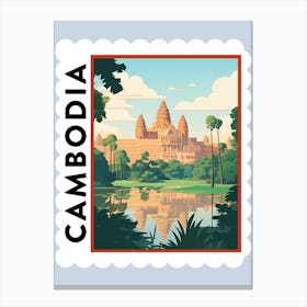 Cambodia Travel Stamp Poster Canvas Print