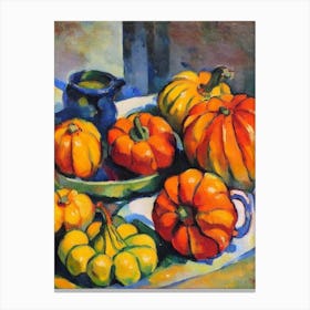 Delicata Squash 3 Cezanne Style vegetable Canvas Print