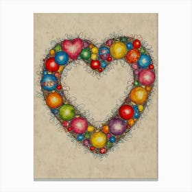 Heart Shaped Ornaments Canvas Print