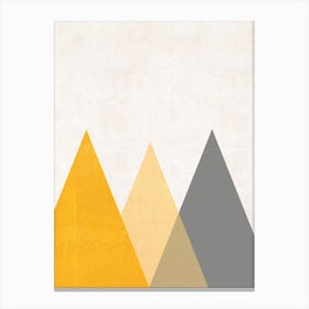 Mountains Mustard Abstract Canvas Print