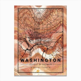 Washington Map Canvas Print