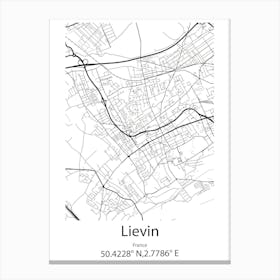 Lievin,France Minimalist Map Canvas Print