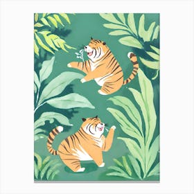 Cute Chubby Tigers 2 Canvas Print