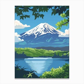 Mount Fuji Japan 3 Colourful Illustration Canvas Print