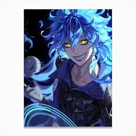 Anime Girl With Blue Hair 3 Canvas Print