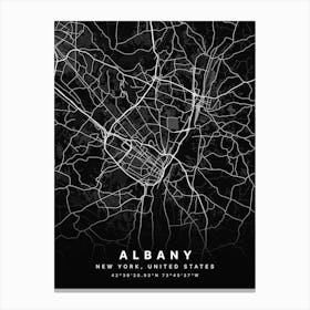 Albany New York NYC Black Map Canvas Print