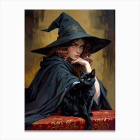 Witch And Cat 1 Canvas Print