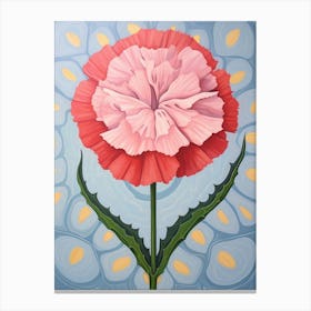 Carnation Dianthus 4 Hilma Af Klint Inspired Pastel Flower Painting Canvas Print