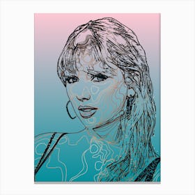 Taylor Swift Portrait Abstract Geometric (11) Canvas Print