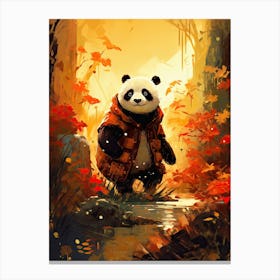 Panda Art In Post Impressionism Style 1 Canvas Print