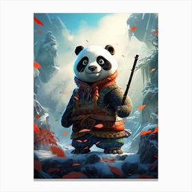 Panda Art In Naïve Art Style 2 Canvas Print