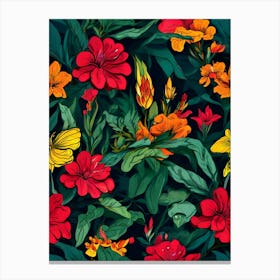 Seamless Floral Pattern 8 Canvas Print