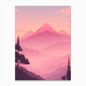 Misty Mountains Vertical Background In Pink Tone 13 Canvas Print