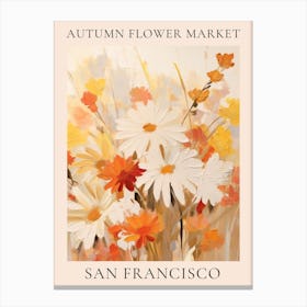 Autumn Flower Market Poster San Francisco 3 Canvas Print