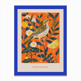 Spring Birds Poster Mockingbird 2 Canvas Print