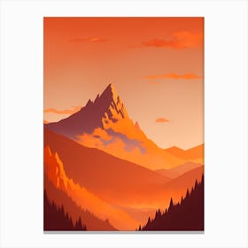 Misty Mountains Vertical Composition In Orange Tone 373 Canvas Print