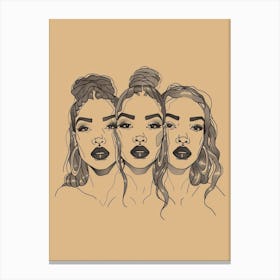 Three Girls With Long Hair 1 Canvas Print