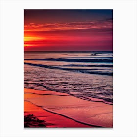 Photograph - Sunset At The Beach Canvas Print