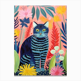 Cat In The Garden, Matisse Inspired 1 Canvas Print