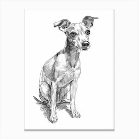 American Greyhound Dog Line Sketch 1 Canvas Print